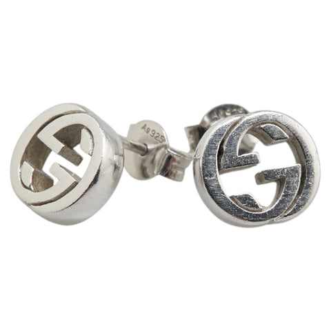 グッチ インターロッキングG ピアス SV925 シルバー レディース GUCCI 【中古】