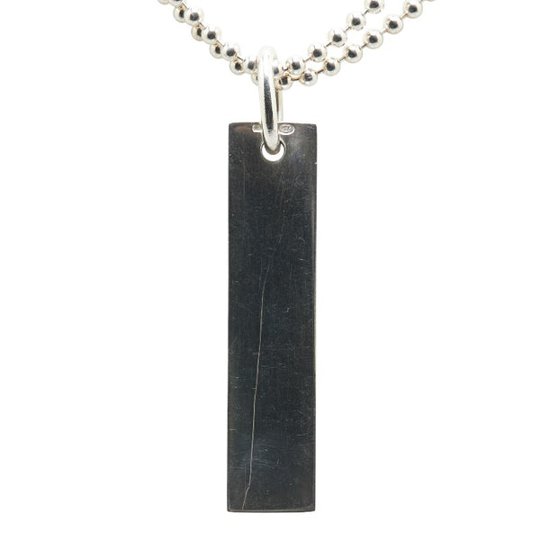 グッチ ロゴプレート ダブル ボールチェーン ネックレス SV925 シルバー レディース GUCCI 【中古】