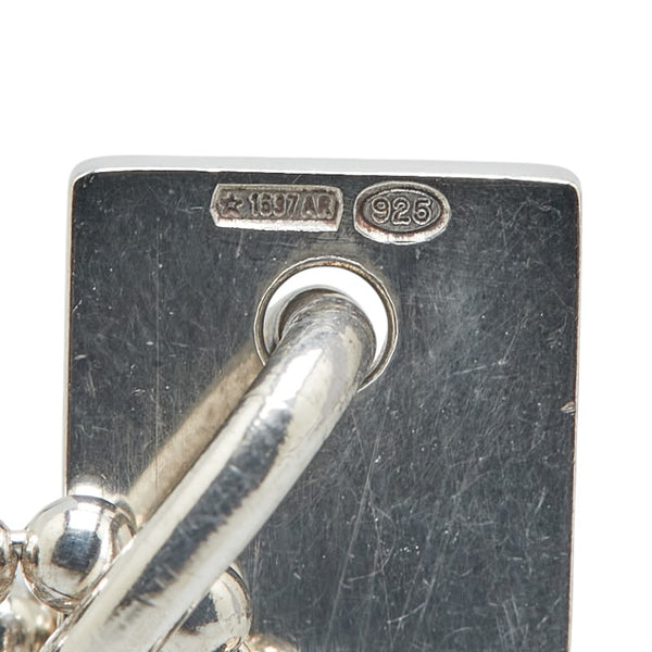 グッチ ロゴプレート ダブル ボールチェーン ネックレス SV925 シルバー レディース GUCCI 【中古】