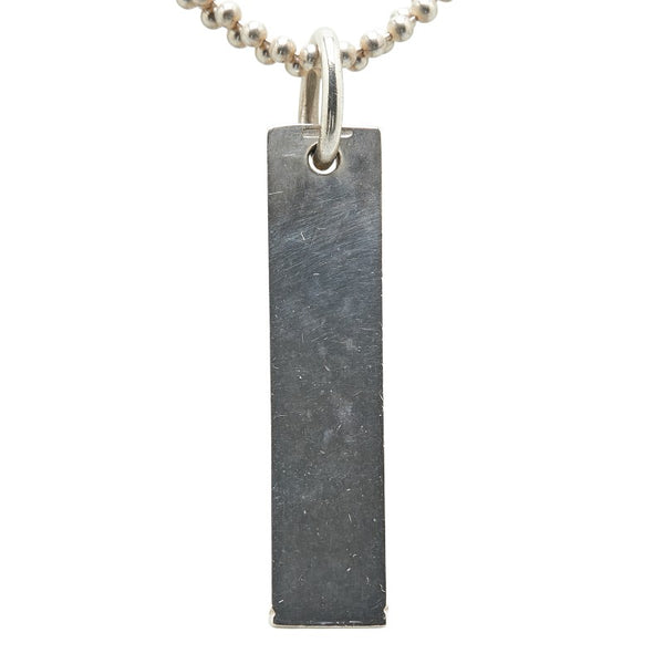 グッチ ロゴプレート ダブル ボールチェーン ネックレス SV925 シルバー レディース GUCCI 【中古】