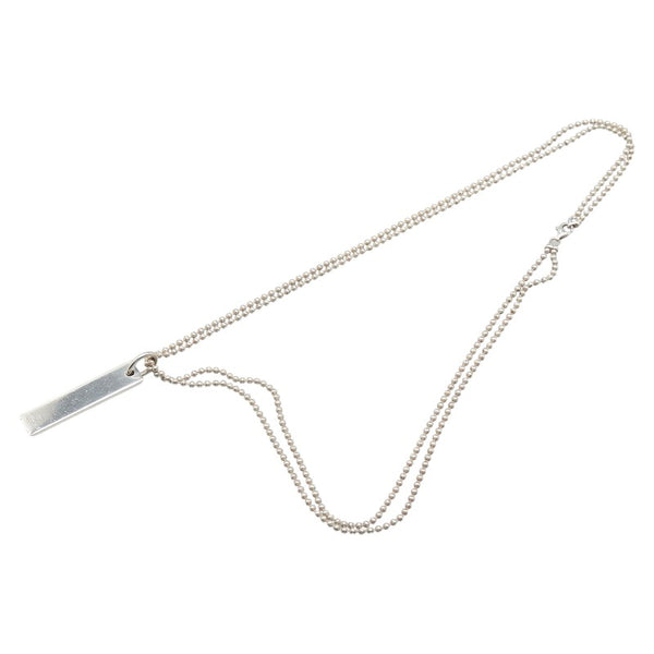 グッチ ロゴプレート ダブル ボールチェーン ネックレス SV925 シルバー レディース GUCCI 【中古】