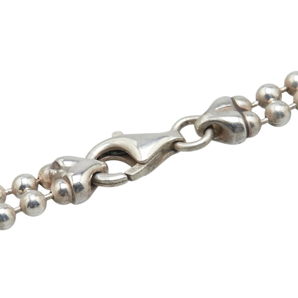 グッチ ロゴプレート ダブル ボールチェーン ネックレス SV925 シルバー レディース GUCCI 【中古】