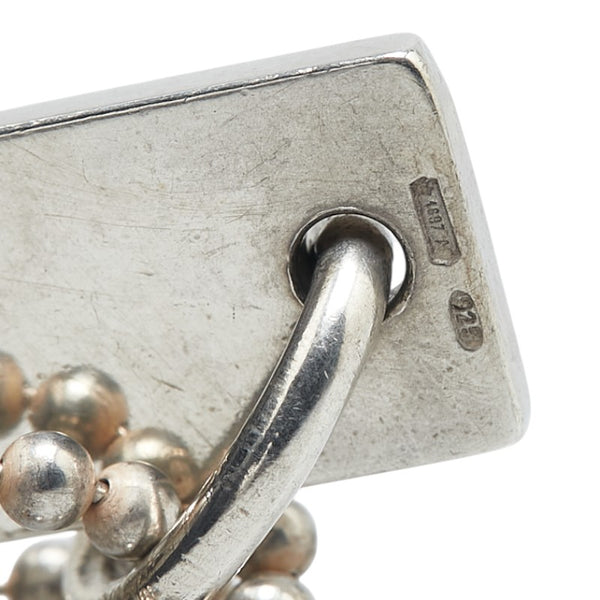 グッチ ロゴプレート ダブル ボールチェーン ネックレス SV925 シルバー レディース GUCCI 【中古】