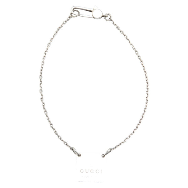 グッチ ロゴ スクエア プレート ブレスレット #18 SV925 シルバー レディース GUCCI 【中古】