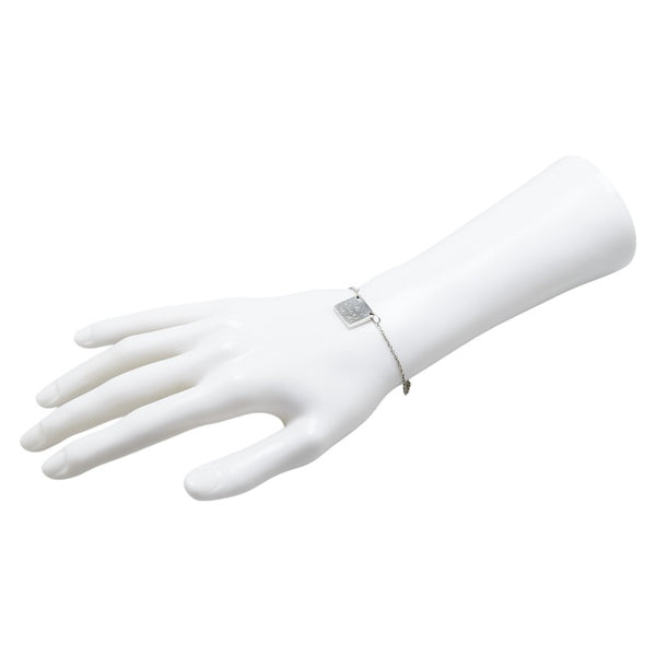 グッチ ロゴ スクエア プレート ブレスレット #18 SV925 シルバー レディース GUCCI 【中古】