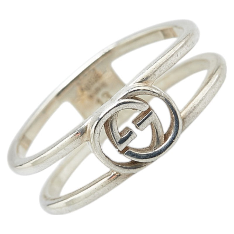 グッチ インターロッキングG スリム オープン バンド リング 指輪 #13 SV925 シルバー レディース GUCCI 【中古】