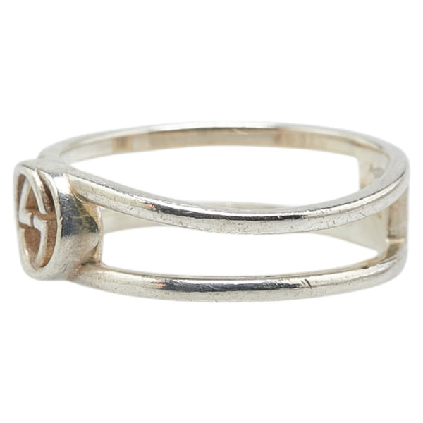 グッチ インターロッキングG スリム オープン バンド リング 指輪 #13 SV925 シルバー レディース GUCCI 【中古】