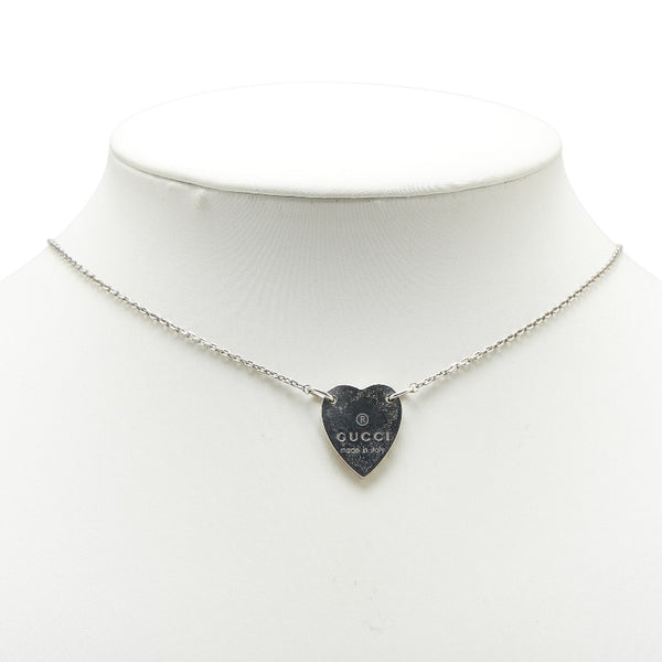 グッチ ハート プレート ネックレス SV925 シルバー レディース GUCCI 【中古】