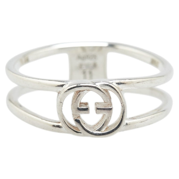 グッチ インターロッキングG リング 指輪 シルバー SV925 シルバー レディース GUCCI 【中古】