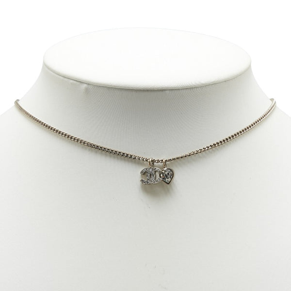 シャネル ココマーク ハートモチーフ ネックレス シルバー メタル ラインストーン レディース CHANEL 【中古】