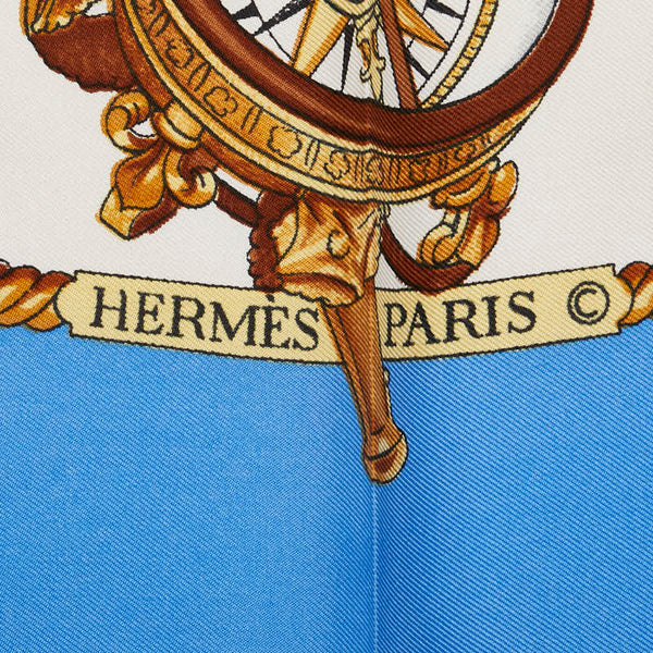 エルメス カレ90 スカーフ ライトブルー マルチカラー レディース HERMES 【中古】