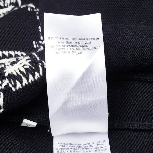 グッチ GG ボーダー ニット ジップアップジャケット サイズ:XS 545701 ブラック ホワイト レッド コットン メンズ GUCCI 【中古】