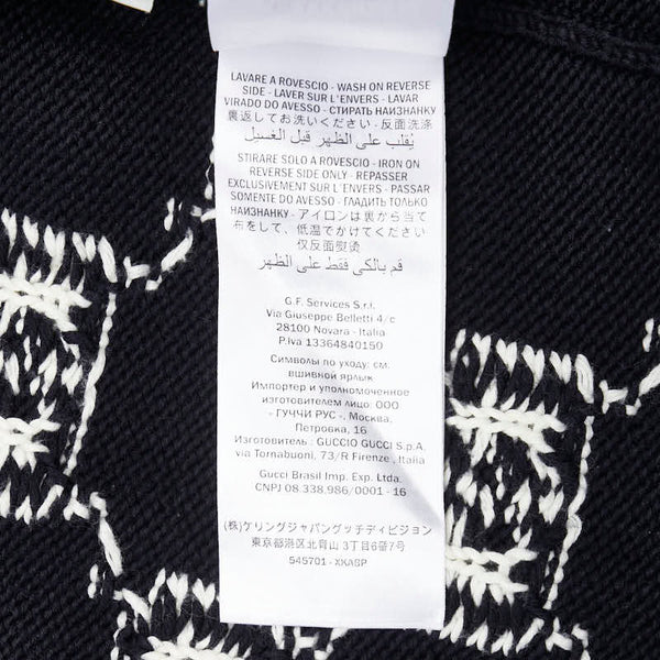 グッチ GG ボーダー ニット ジップアップジャケット サイズ:XS 545701 ブラック ホワイト レッド コットン メンズ GUCCI 【中古】