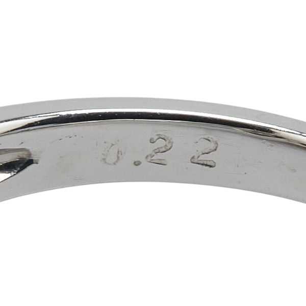 Pt900 プラチナ 黒蝶真珠10.4mm ダイヤ0.22ct リボン モチーフ リング 指輪 レディース 11.5号 【中古】