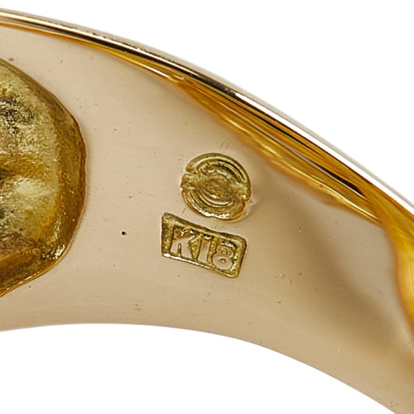 K18YG イエローゴールド ダイヤ0.22ct リング 指輪 レディース 17.5号 【中古】