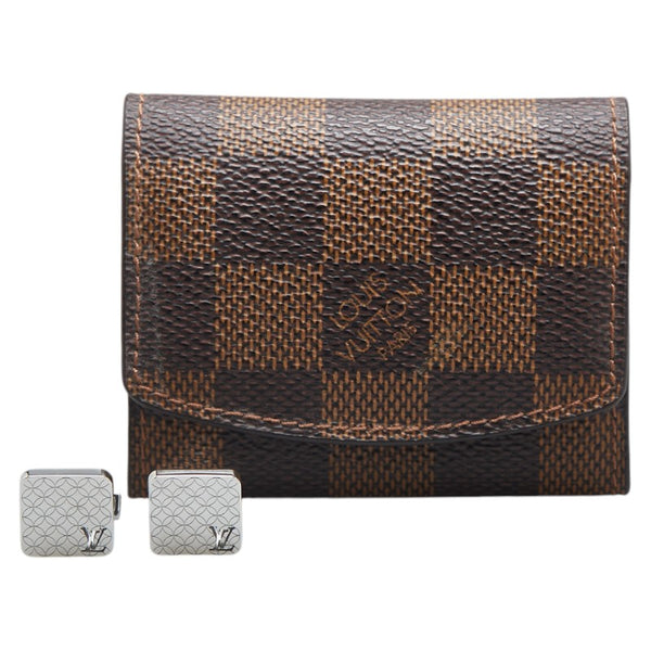 ルイ ヴィトン ブトン ドゥ マンシェット シャンゼリゼ ケース付き カフス M65043 シルバー メタル PVC メンズ LOUIS VUITTON 【中古】