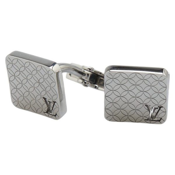 ルイ ヴィトン ブトン ドゥ マンシェット シャンゼリゼ ケース付き カフス M65043 シルバー メタル PVC メンズ LOUIS VUITTON 【中古】