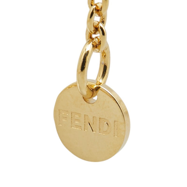 フェンディ Fロゴ ネックレス ゴールド メッキ フェイクパール レディース FENDI 【中古】
