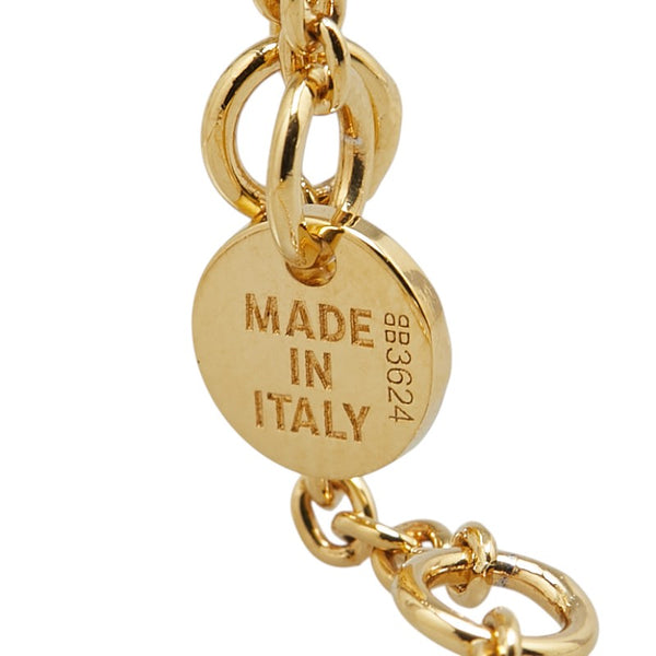 フェンディ Fロゴ ネックレス ゴールド メッキ フェイクパール レディース FENDI 【中古】