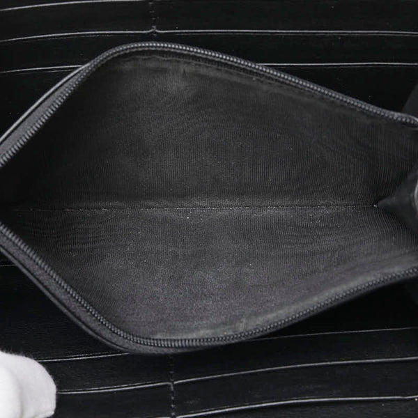 グッチ マイクログッチシマ ラウンドファスナー 長財布 544473 ブラック レザー レディース GUCCI 【中古】