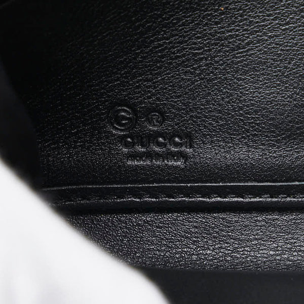 グッチ マイクログッチシマ ラウンドファスナー 長財布 544473 ブラック レザー レディース GUCCI 【中古】