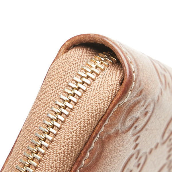 グッチ グッチシマ バンブー 長財布 ラウンドファスナー 308281 ブラウン レザー レディース GUCCI 【中古】