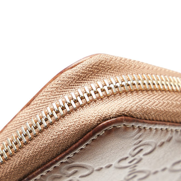 グッチ グッチシマ バンブー 長財布 ラウンドファスナー 308281 ブラウン レザー レディース GUCCI 【中古】