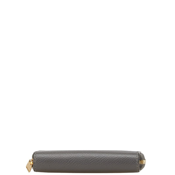 セリーヌ ラウンドファスナー コインケース 小銭入れ グレー レザー レディース CELINE 【中古】