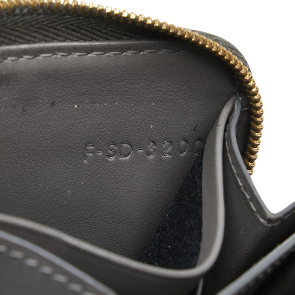 セリーヌ ラウンドファスナー コインケース 小銭入れ グレー レザー レディース CELINE 【中古】