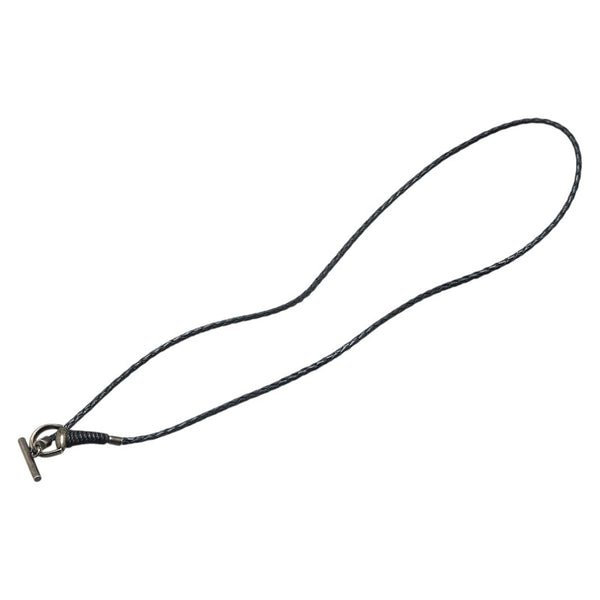 グッチ ホースビット チョーカー #18 ブラック レザー SV925 シルバー レディース GUCCI 【中古】