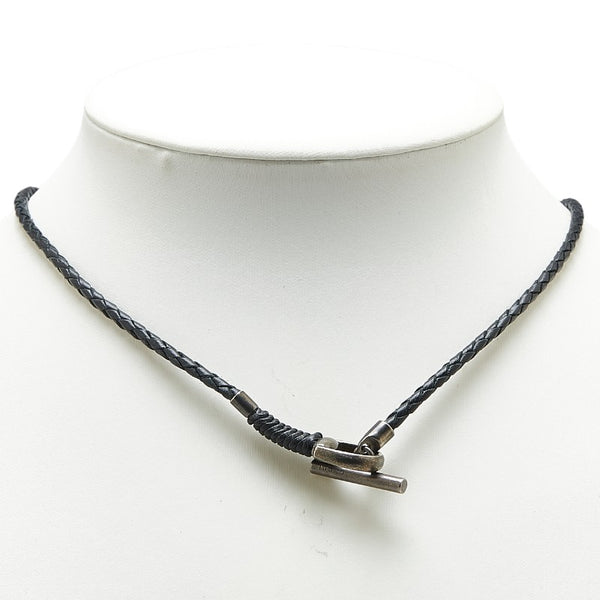 グッチ ホースビット チョーカー #18 ブラック レザー SV925 シルバー レディース GUCCI 【中古】