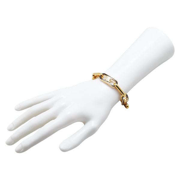 セリーヌ トリオンフ チェーン ブレスレット ゴールド ブラック メッキ レディース CELINE 【中古】