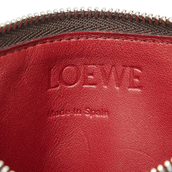 ロエベ アナグラム フラグメントケース カードケース 小銭入れ タン ブラウン レザー レディース LOEWE 【中古】
