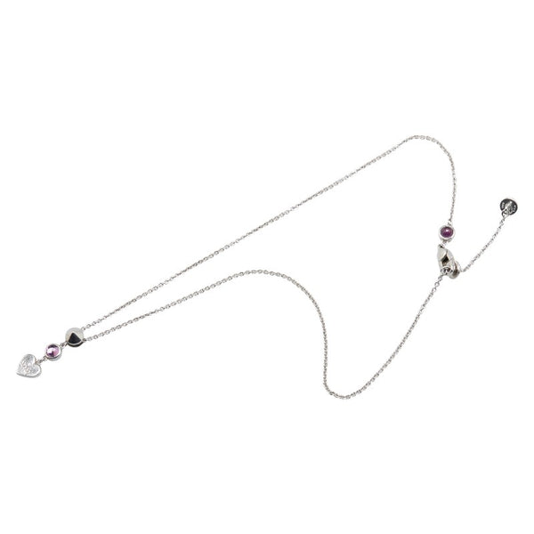 グッチ ハートモチーフ ネックレス シルバー パープル SV925 シルバー アメジスト レディース GUCCI 【中古】
