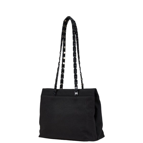 サルヴァトーレフェラガモ ヴァラ ハンドバッグ ショルダーバッグ ブラック ナイロン キャンバス レディース Salvatore Ferragamo 【中古】