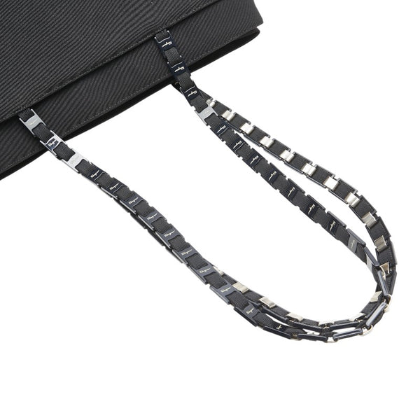 サルヴァトーレフェラガモ ヴァラ ハンドバッグ ショルダーバッグ ブラック ナイロン キャンバス レディース Salvatore Ferragamo 【中古】