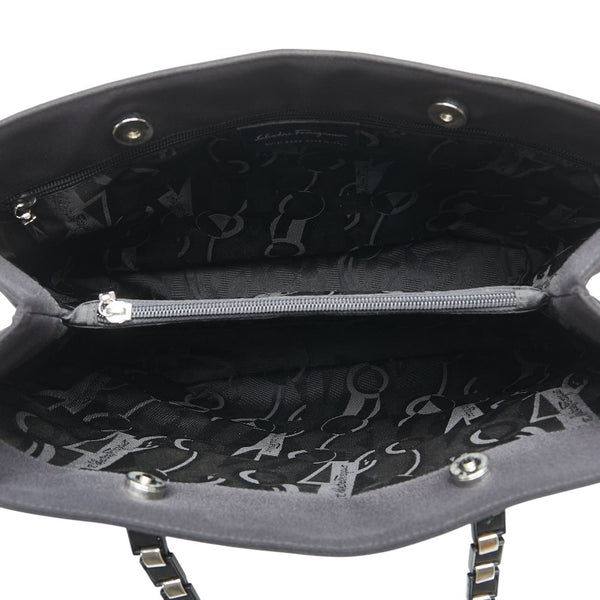 サルヴァトーレフェラガモ ヴァラ ハンドバッグ ショルダーバッグ ブラック ナイロン キャンバス レディース Salvatore Ferragamo 【中古】