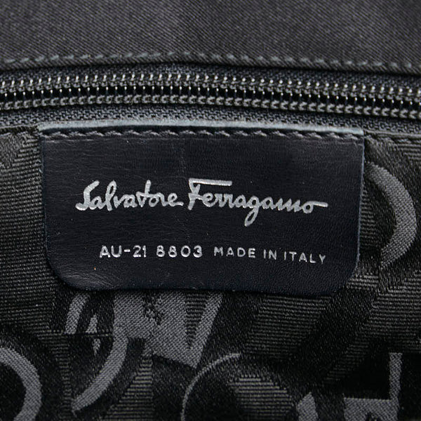 サルヴァトーレフェラガモ ヴァラ ハンドバッグ ショルダーバッグ ブラック ナイロン キャンバス レディース Salvatore Ferragamo 【中古】