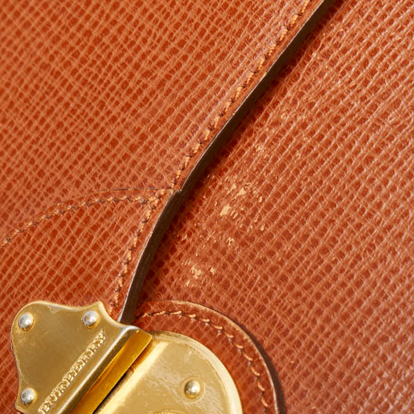 バーバリー ノバチェック セカンドバッグ ブラウン レザー レディース BURBERRY 【中古】