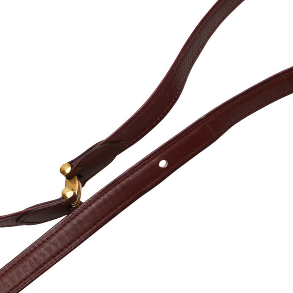 カルティエ マストライン 斜め掛け ショルダーバッグ ボルドー レザー レディース CARTIER 【中古】