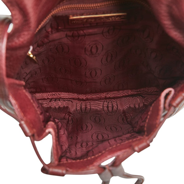 カルティエ マストライン 斜め掛け ショルダーバッグ ボルドー レザー レディース CARTIER 【中古】