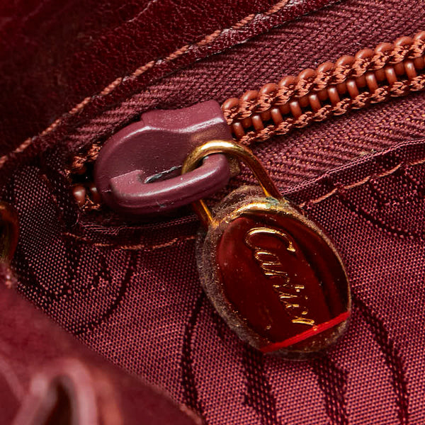 カルティエ マストライン 斜め掛け ショルダーバッグ ボルドー レザー レディース CARTIER 【中古】