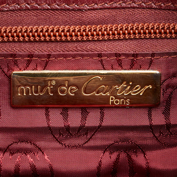 カルティエ マストライン 斜め掛け ショルダーバッグ ボルドー レザー レディース CARTIER 【中古】