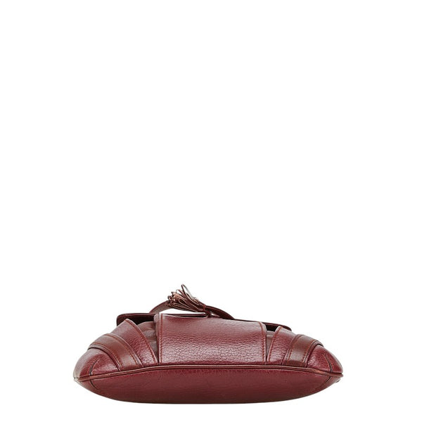 カルティエ マストライン 斜め掛け ショルダーバッグ ボルドー レザー レディース CARTIER 【中古】