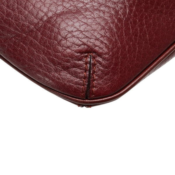 カルティエ マストライン 斜め掛け ショルダーバッグ ボルドー レザー レディース CARTIER 【中古】