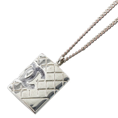 シャネル マトラッセ ココマーク カンボン ペンダントネックレス シルバー メタル レディース CHANEL 【中古】