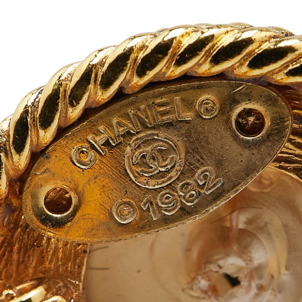 シャネル ヴィンテージ ココマーク 1982 イヤリング ゴールド メッキ フェイクパール レディース CHANEL 【中古】