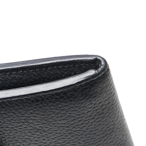 カルティエ パヴィリオン クラシックフェミニン パイソン 長財布 L3001135 ブラック エナメル レザー レディース CARTIER 【中古】