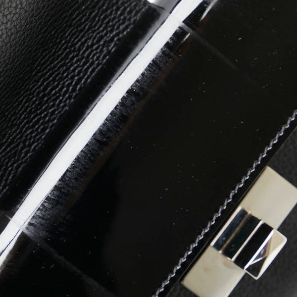 カルティエ パヴィリオン クラシックフェミニン パイソン 長財布 L3001135 ブラック エナメル レザー レディース CARTIER 【中古】