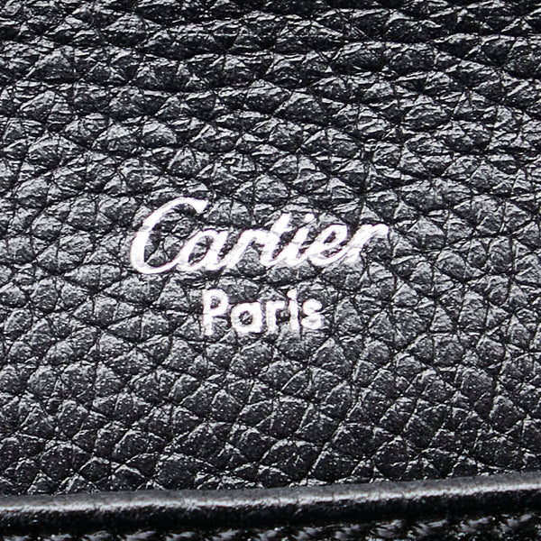 カルティエ パヴィリオン クラシックフェミニン パイソン 長財布 L3001135 ブラック エナメル レザー レディース CARTIER 【中古】